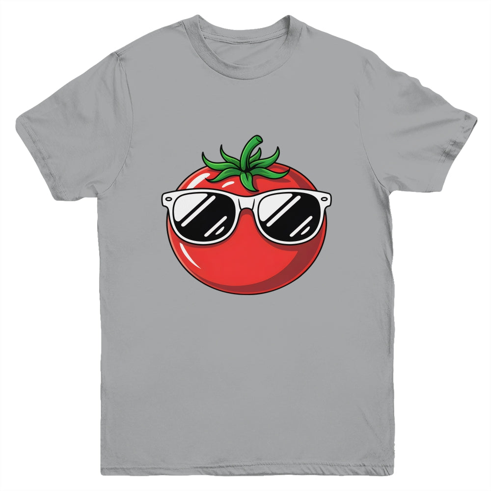 Tomato With Sunglasses Funny Tomatoes Boys Girls Kids Youth Shirt | teecentury