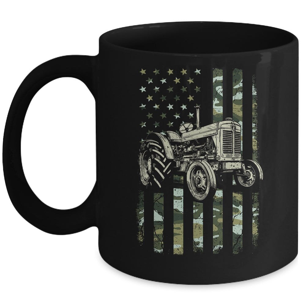 Tractor USA Flag Design For Patriotic Farmer Farming Lover Mug | teecentury