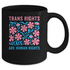 Trans Rights Are Human Rights Floral LGBTQ Pride Transgender Mug | teecentury