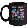 Trans Rights Are Human Rights Floral LGBTQ Pride Transgender Mug | teecentury