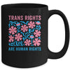 Trans Rights Are Human Rights Floral LGBTQ Pride Transgender Mug | teecentury