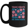 Trans Rights Are Human Rights Floral LGBTQ Pride Transgender Mug | teecentury