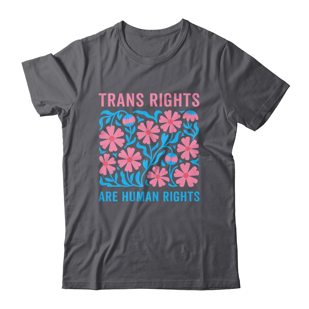 Trans Rights Are Human Rights Floral LGBTQ Pride Transgender Shirt & Hoodie | teecentury
