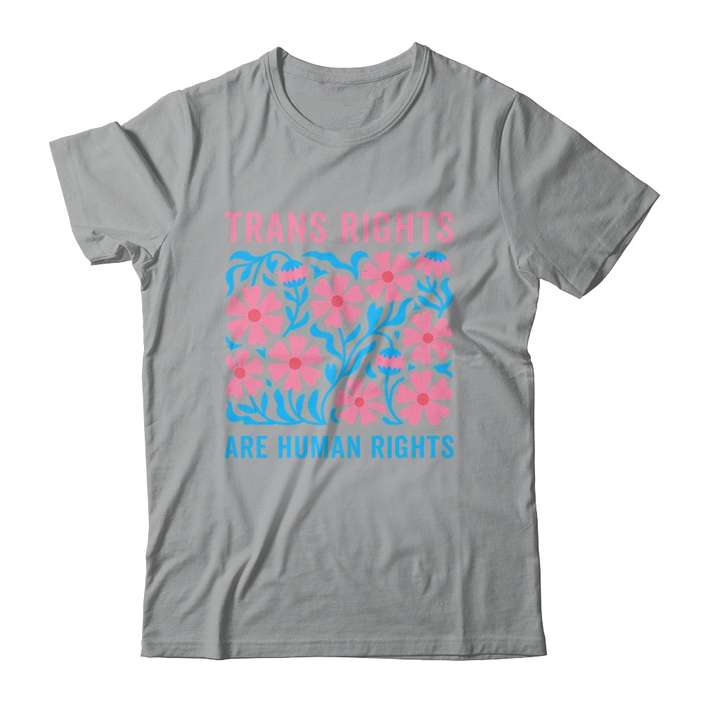Trans Rights Are Human Rights Floral LGBTQ Pride Transgender Shirt & Hoodie | teecentury