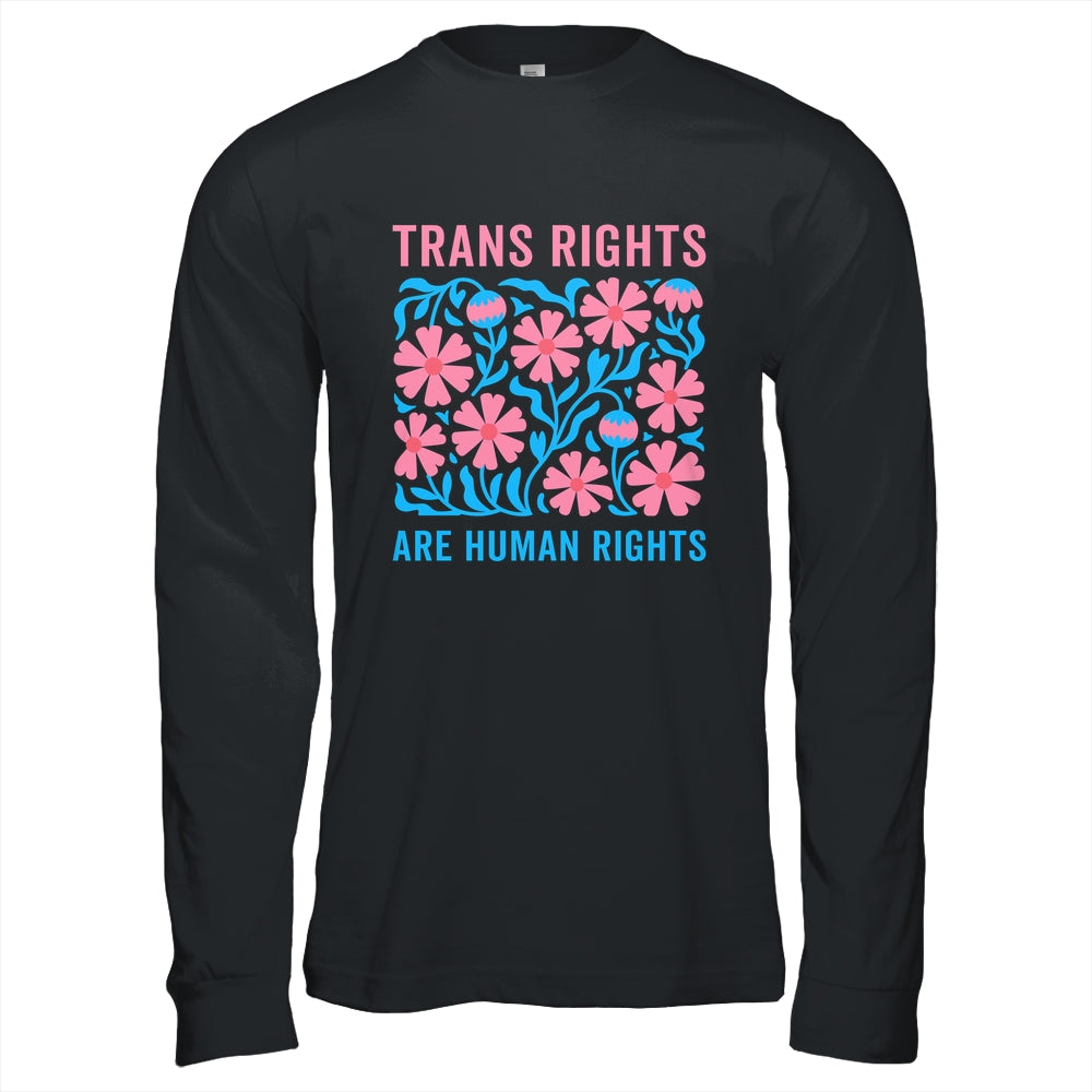Trans Rights Are Human Rights Floral LGBTQ Pride Transgender Shirt & Hoodie | teecentury