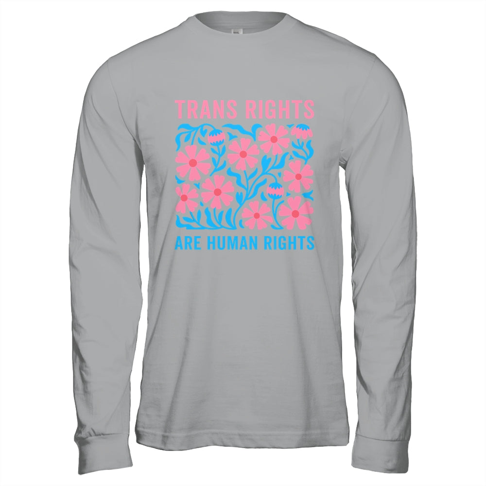 Trans Rights Are Human Rights Floral LGBTQ Pride Transgender Shirt & Hoodie | teecentury