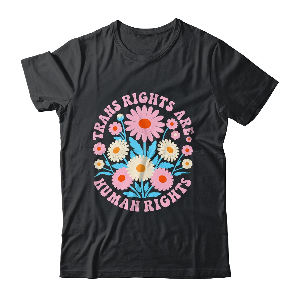 Trans Rights Are Human Rights LGBTQ Pride Transgender Floral Shirt & Tank Top | teecentury