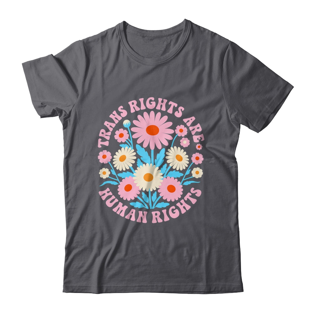 Trans Rights Are Human Rights LGBTQ Pride Transgender Floral Shirt & Tank Top | teecentury