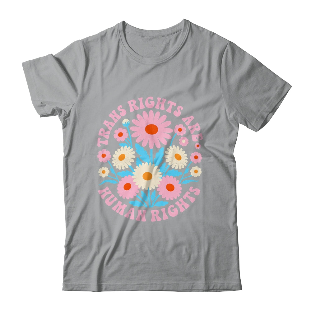 Trans Rights Are Human Rights LGBTQ Pride Transgender Floral Shirt & Tank Top | teecentury