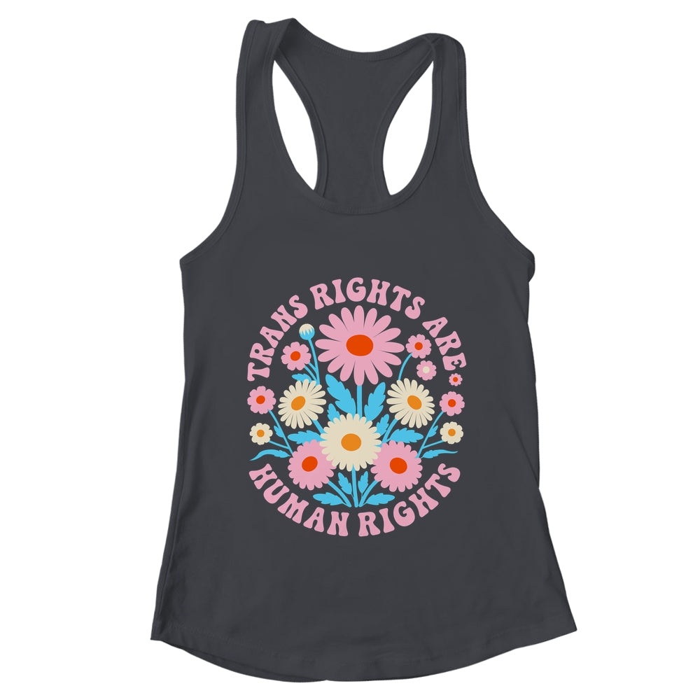 Trans Rights Are Human Rights LGBTQ Pride Transgender Floral Shirt & Tank Top | teecentury