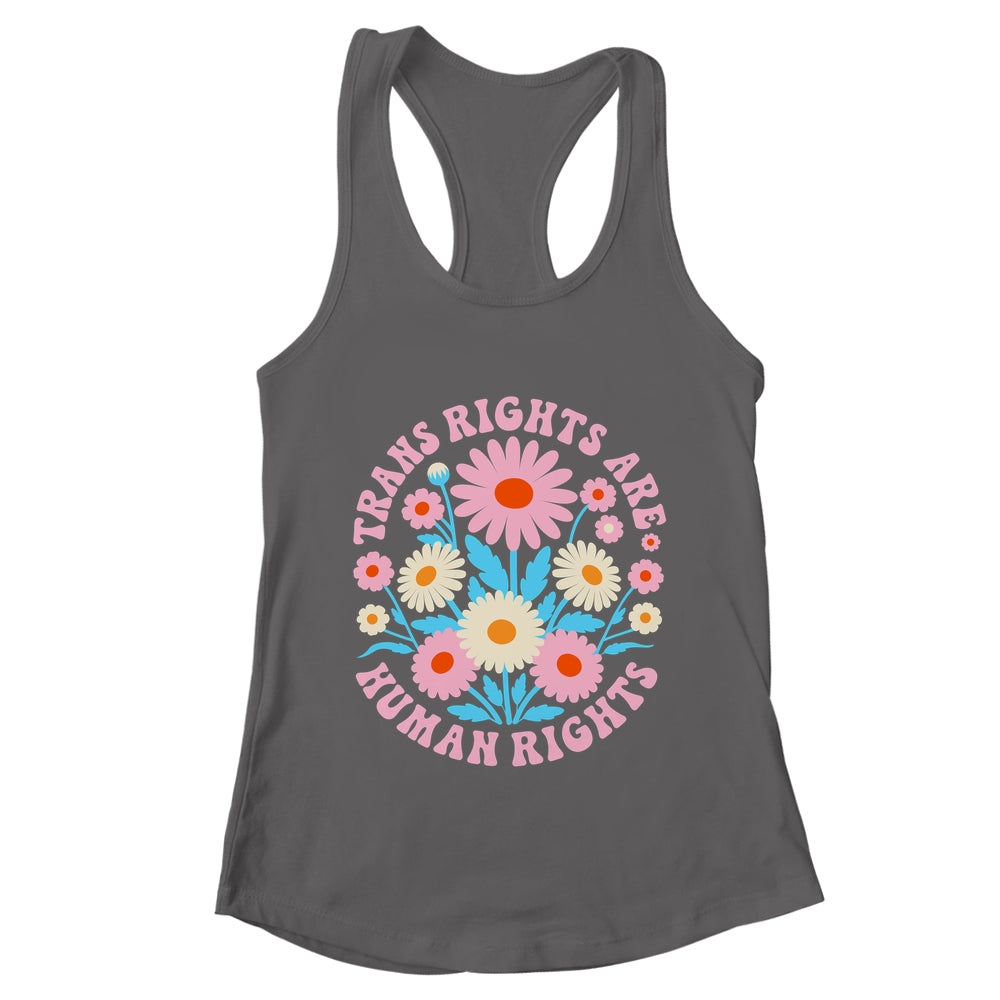 Trans Rights Are Human Rights LGBTQ Pride Transgender Floral Shirt & Tank Top | teecentury