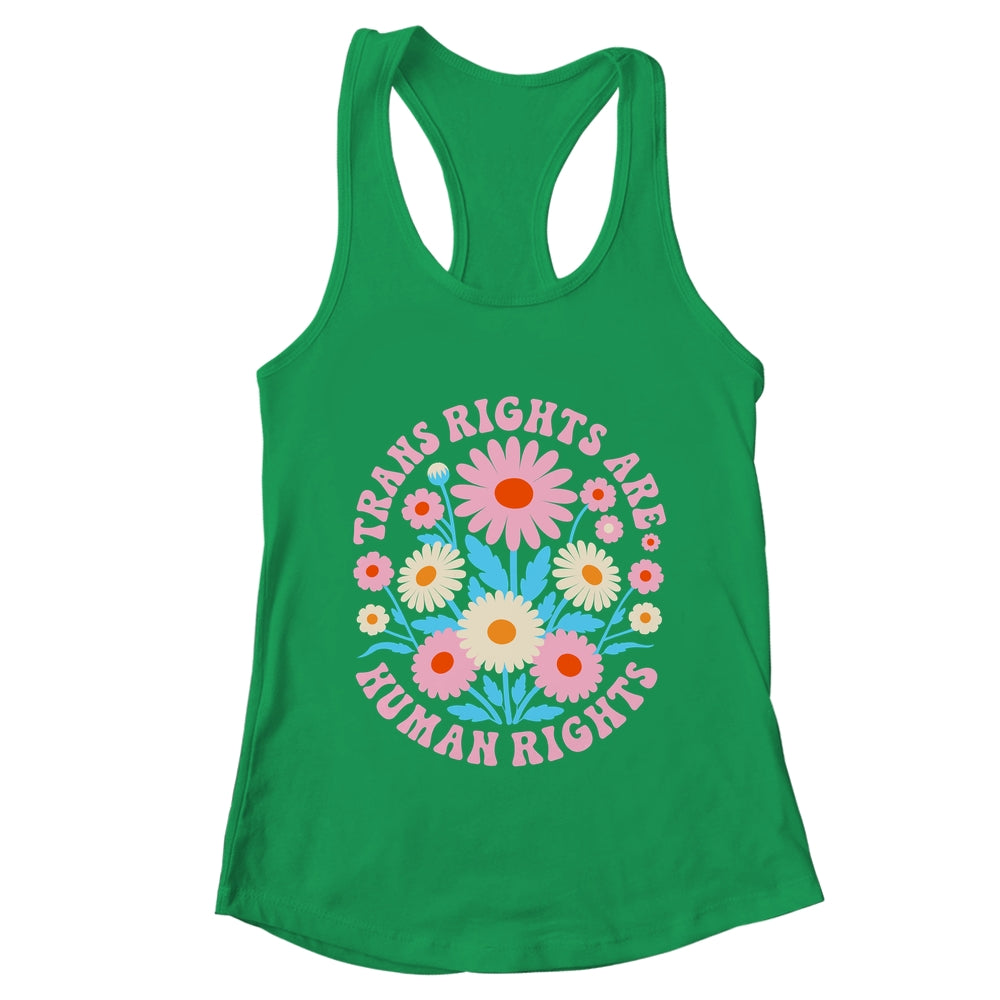 Trans Rights Are Human Rights LGBTQ Pride Transgender Floral Shirt & Tank Top | teecentury