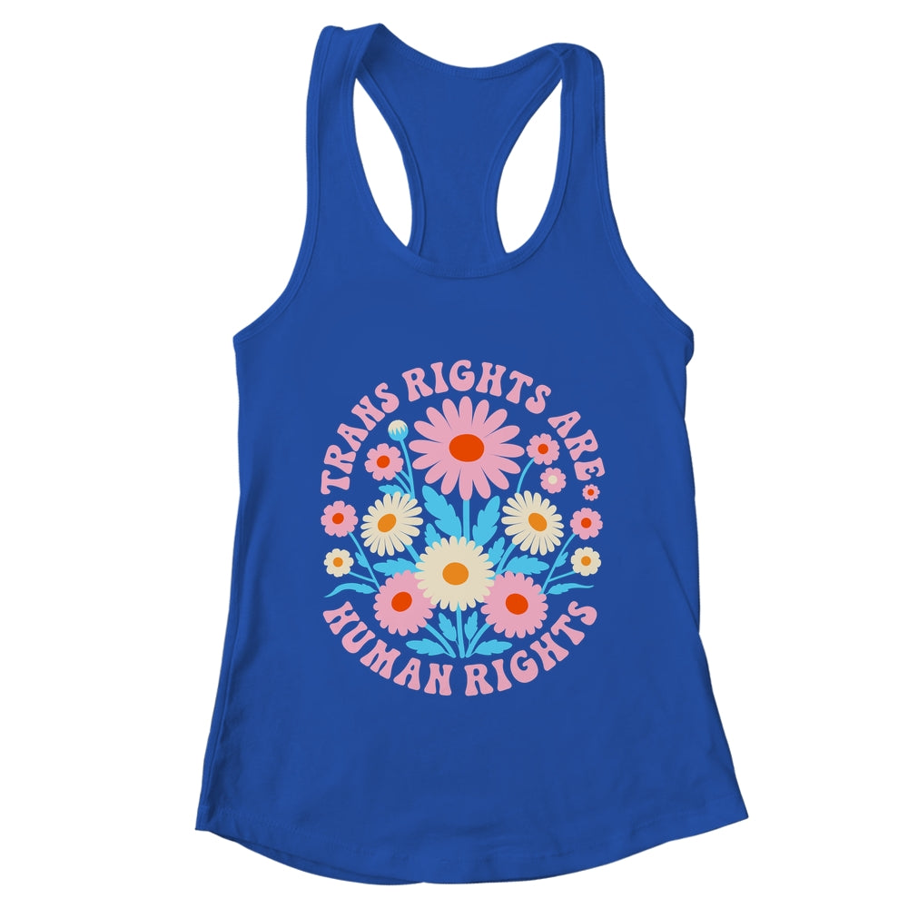 Trans Rights Are Human Rights LGBTQ Pride Transgender Floral Shirt & Tank Top | teecentury