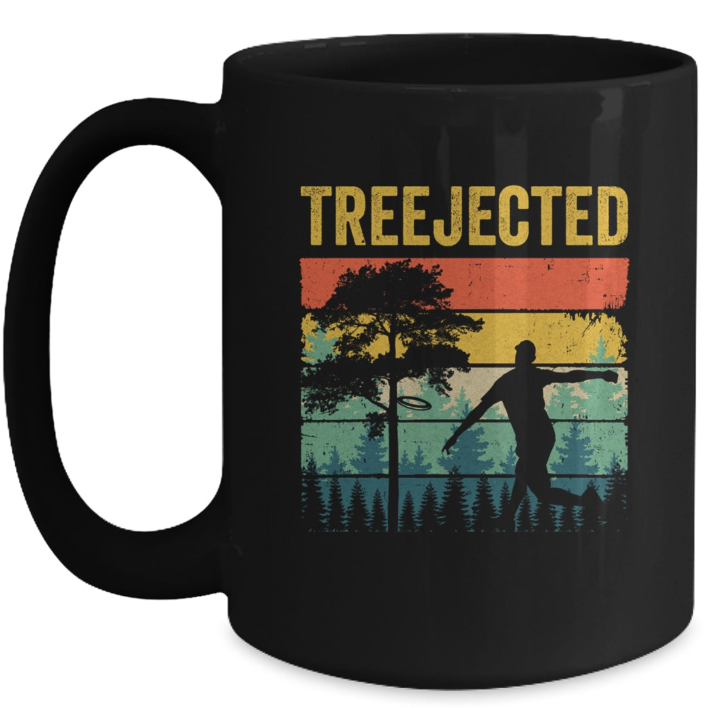 Treejected Funny Disc Golf Discs Hit Stupid Trees Vintage Mug | teecentury