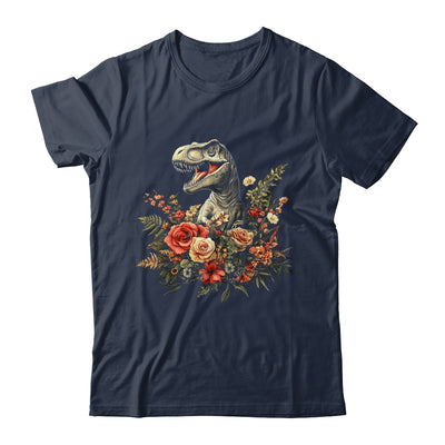 Trex Dinosaur Dino Floral Flower Aesthetic Women Girls Shirt & Tank Top | teecentury