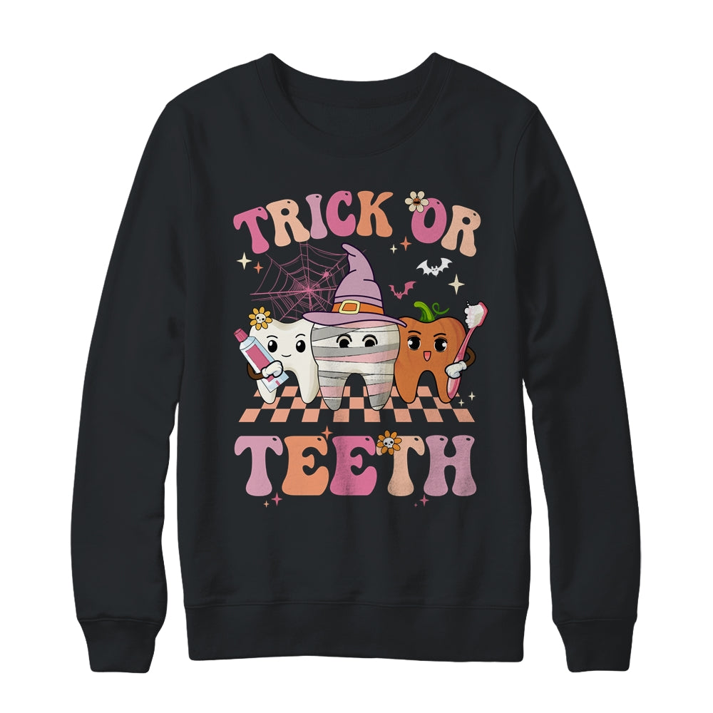 Trick Or Teeth Funny Dental Halloween Hygienist Assistant Shirt & Sweatshirt | teecentury
