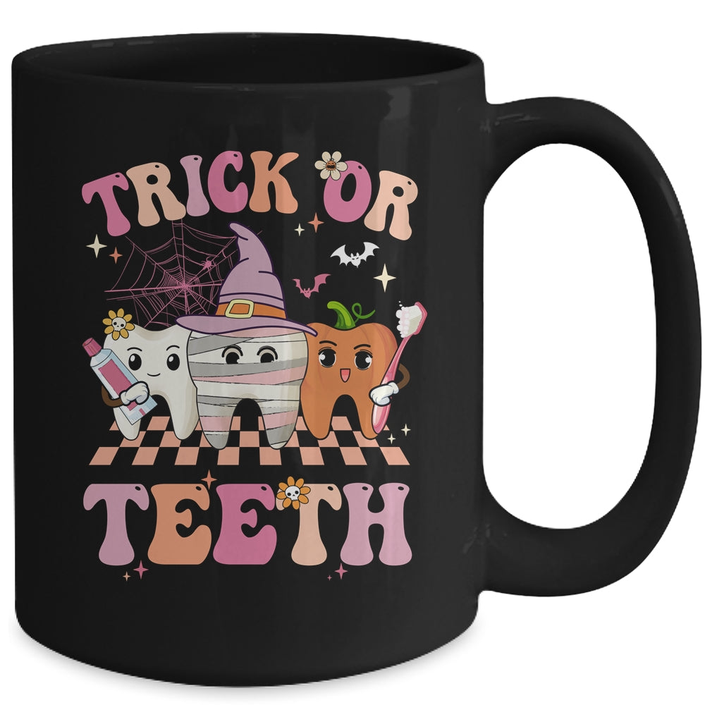 Trick Or Teeth Funny Dental Halloween Hygienist Assistant Mug | teecentury