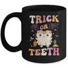 Trick Or Teeth Ghost Groovy Dental Halloween Treat Dentist Mug | teecentury