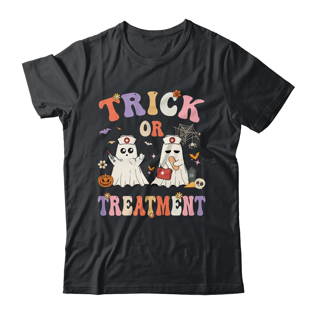 Trick Or Treatment Cute Ghost Paramedic Halloween Nurse Shirt & Hoodie | teecentury