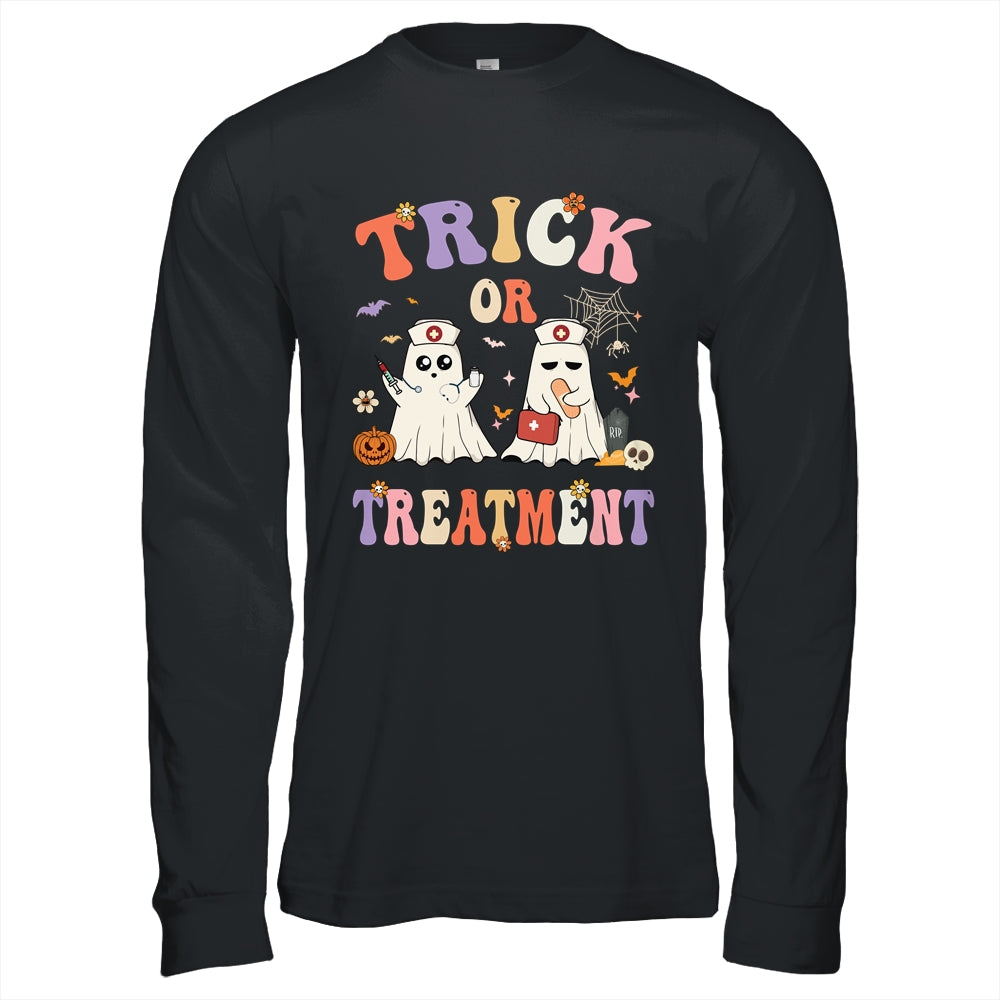 Trick Or Treatment Cute Ghost Paramedic Halloween Nurse Shirt & Hoodie | teecentury