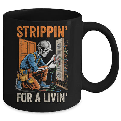Trippin' For A Livin' Funny Skeleton Electrician Lover Mug | teecentury