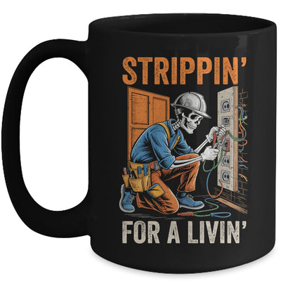 Trippin' For A Livin' Funny Skeleton Electrician Lover Mug | teecentury