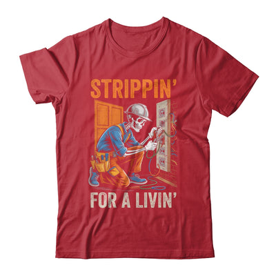 Trippin' For A Livin' Funny Skeleton Electrician Lover Shirt & Hoodie | teecentury