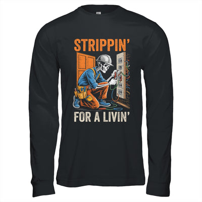 Trippin' For A Livin' Funny Skeleton Electrician Lover Shirt & Hoodie | teecentury