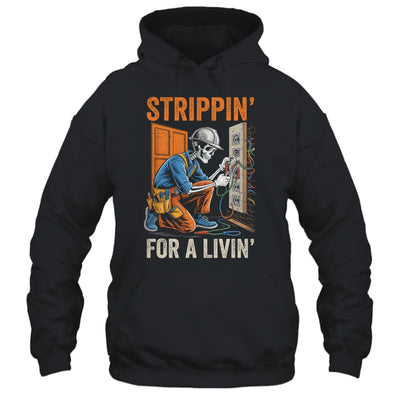 Trippin' For A Livin' Funny Skeleton Electrician Lover Shirt & Hoodie | teecentury