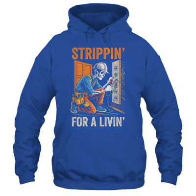 Trippin' For A Livin' Funny Skeleton Electrician Lover Shirt & Hoodie | teecentury