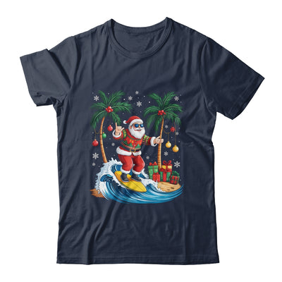 Tropical Christmas Palm Tree Surfing Hawaiian Santa Hawaii Shirt & Sweatshirt | teecentury