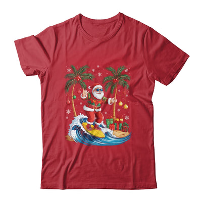 Tropical Christmas Palm Tree Surfing Hawaiian Santa Hawaii Shirt & Sweatshirt | teecentury