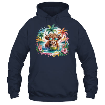 Tropical Highland Cow Summer Vibes Funny Beach Girls Women Shirt & Tank Top | teecentury