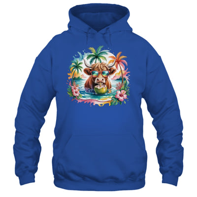 Tropical Highland Cow Summer Vibes Funny Beach Girls Women Shirt & Tank Top | teecentury