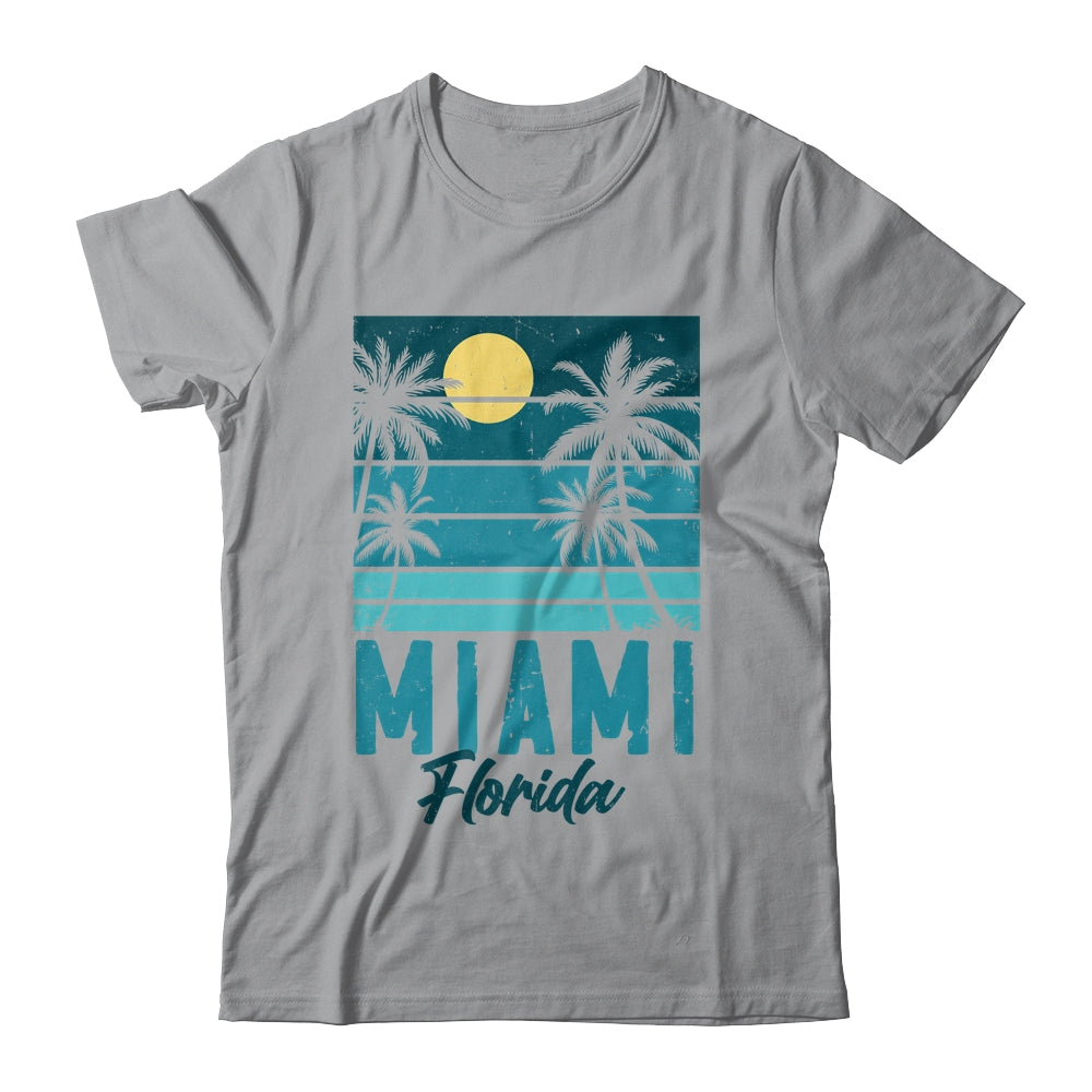 Tropical Summer Vacation Palm Trees Miami Beach Florida Shirt & Tank Top | teecentury