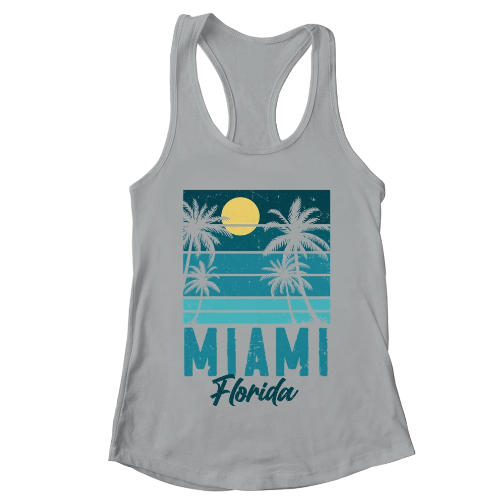 Tropical Summer Vacation Palm Trees Miami Beach Florida Shirt & Tank Top | teecentury