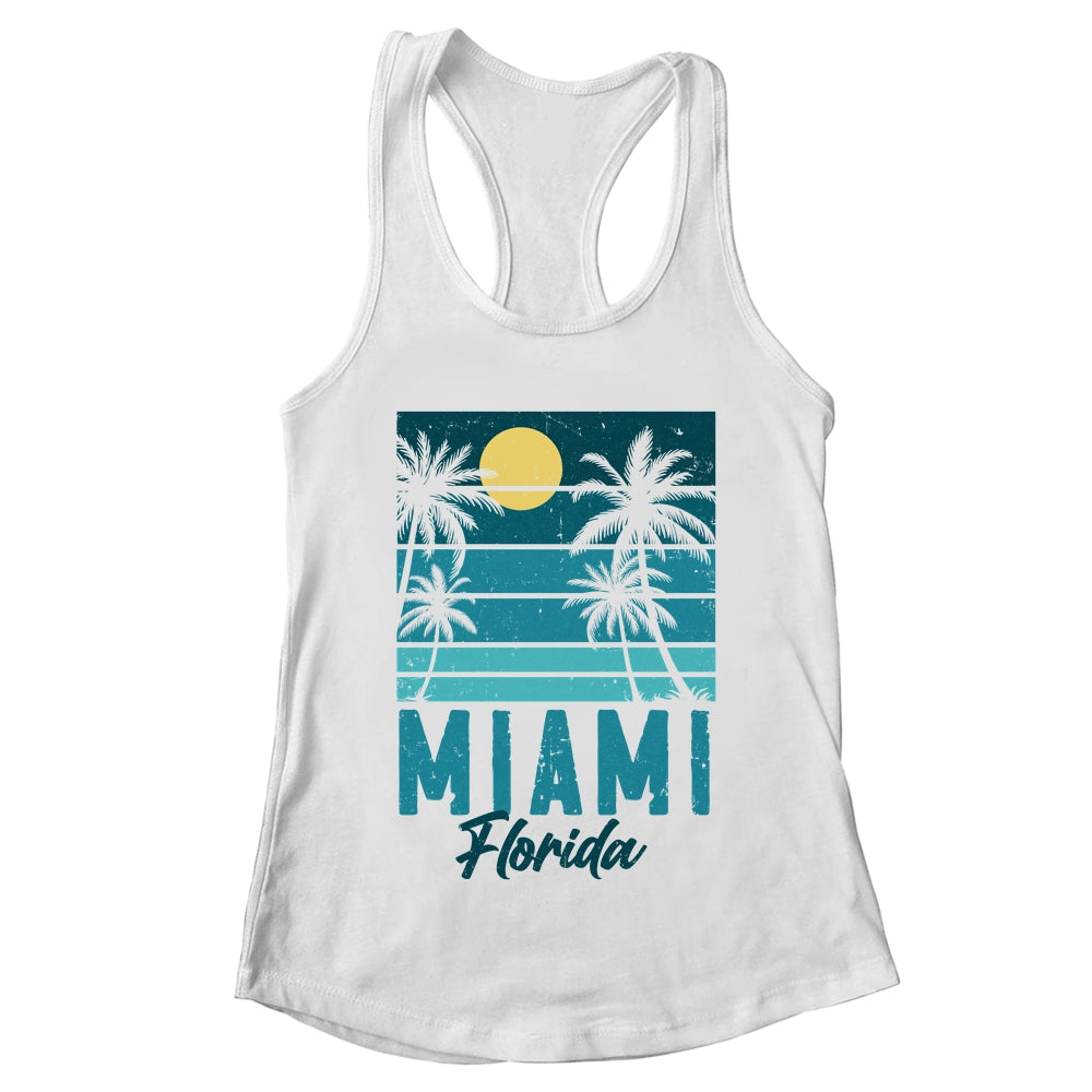 Tropical Summer Vacation Palm Trees Miami Beach Florida Shirt & Tank Top | teecentury