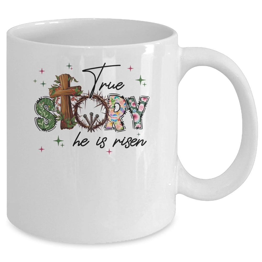 True Story He Is Risen Retro Easter Vintage Easter Christian Mug | teecentury