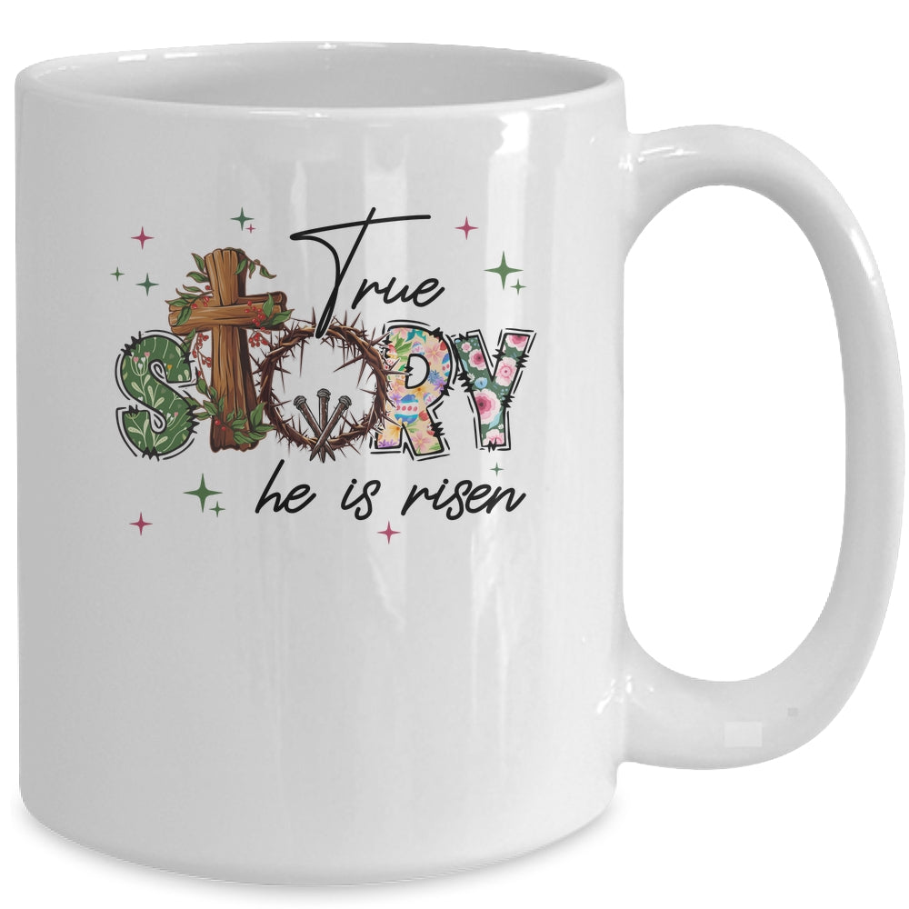 True Story He Is Risen Retro Easter Vintage Easter Christian Mug | teecentury