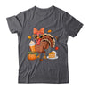 Turkey Drinking Coffee Bow Thanksgiving Womens Turkey Day Shirt & Sweatshirt | teecentury