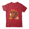 Turkey Drinking Coffee Bow Thanksgiving Womens Turkey Day Shirt & Sweatshirt | teecentury