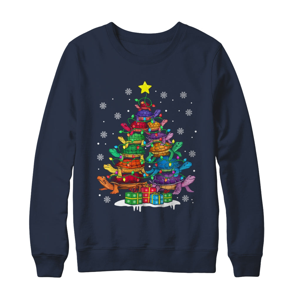 Turtle Tree Christmas Tree Adorable Turtle Christmas Lover Shirt & Sweatshirt | teecentury