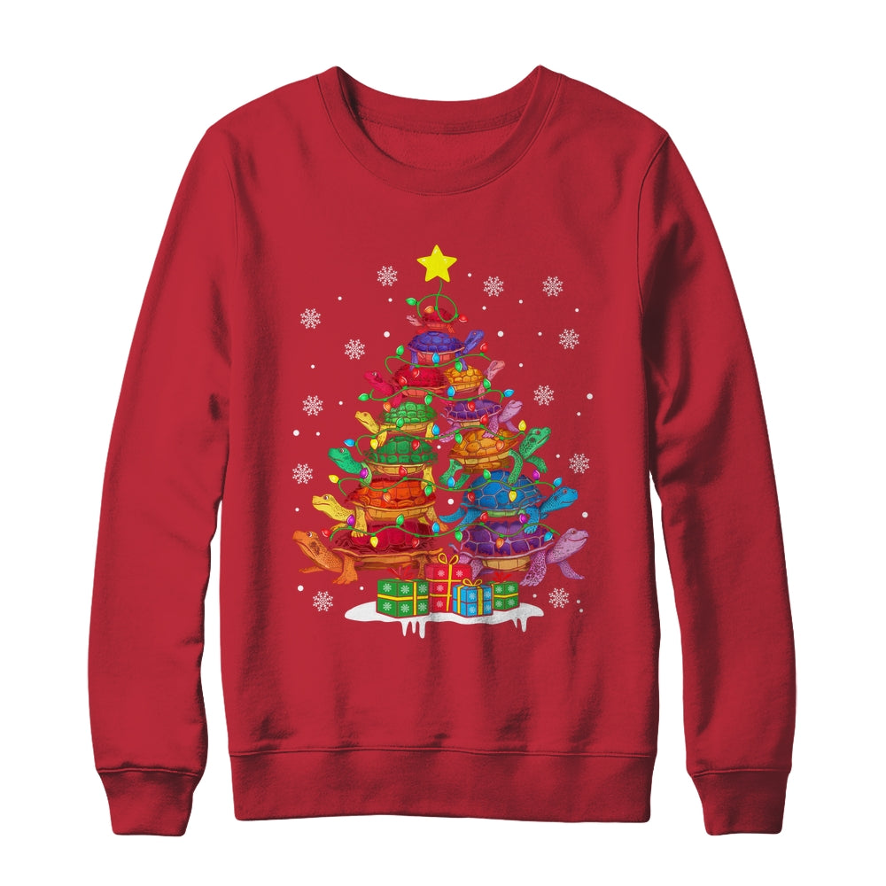 Turtle Tree Christmas Tree Adorable Turtle Christmas Lover Shirt & Sweatshirt | teecentury