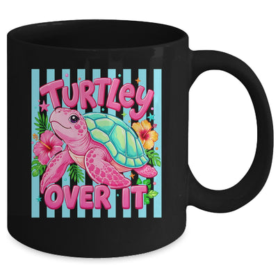 Turtley Over It Striped Turtle Preppy Sea Summer Vibes Floral Mug | teecentury