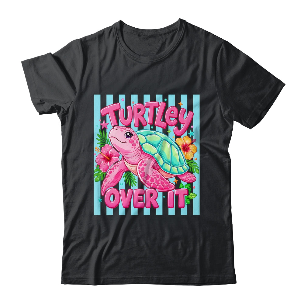 Turtley Over It Striped Turtle Preppy Sea Summer Vibes Floral Shirt & Tank Top | teecentury