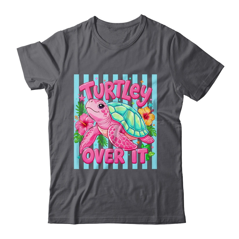 Turtley Over It Striped Turtle Preppy Sea Summer Vibes Floral Shirt & Tank Top | teecentury