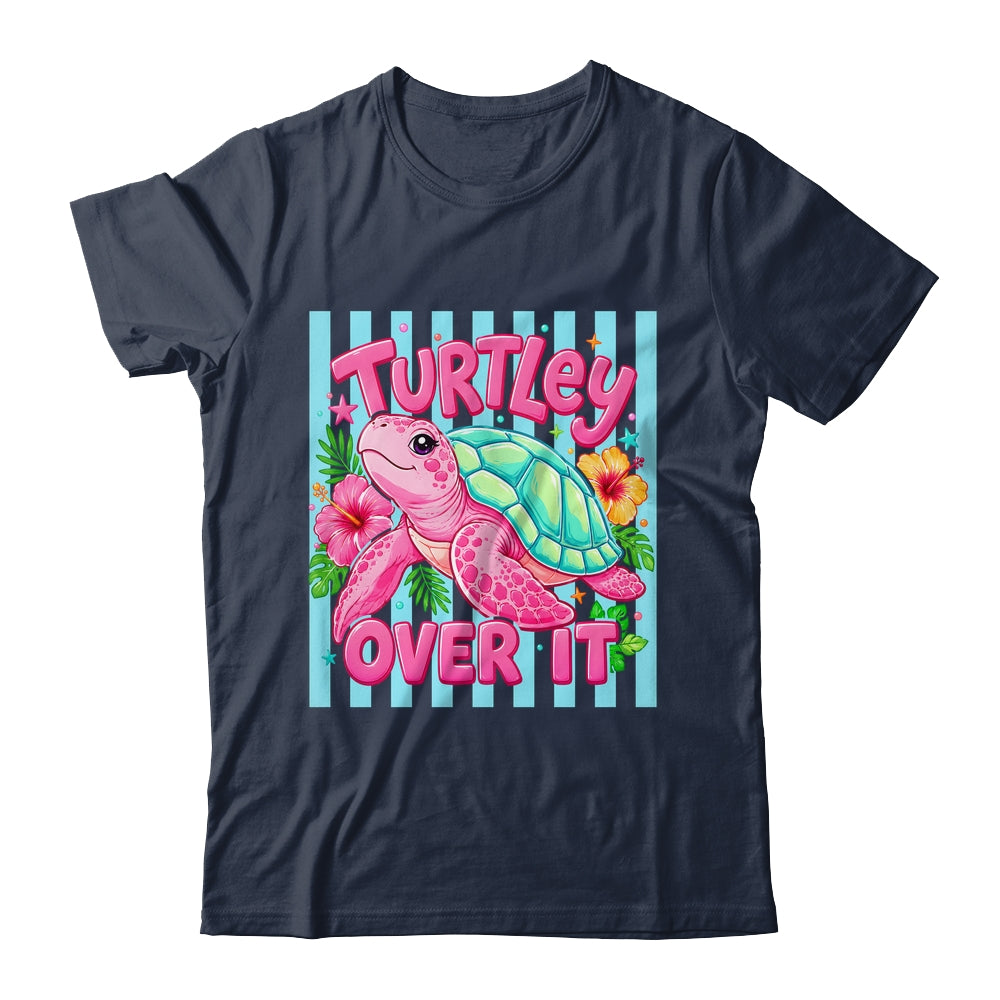 Turtley Over It Striped Turtle Preppy Sea Summer Vibes Floral Shirt & Tank Top | teecentury