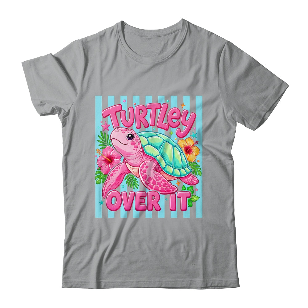 Turtley Over It Striped Turtle Preppy Sea Summer Vibes Floral Shirt & Tank Top | teecentury