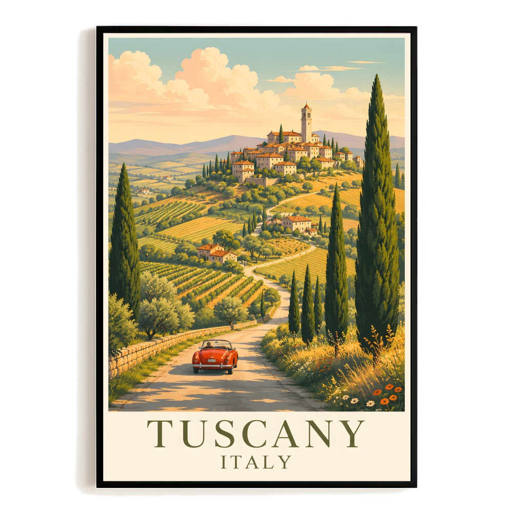 Tuscany Italy Vintage Travel Poster Landscape Wall Art Painting Artwork Decor For Home Living Room Office Bedroom Souvenir Unframed | teecentury