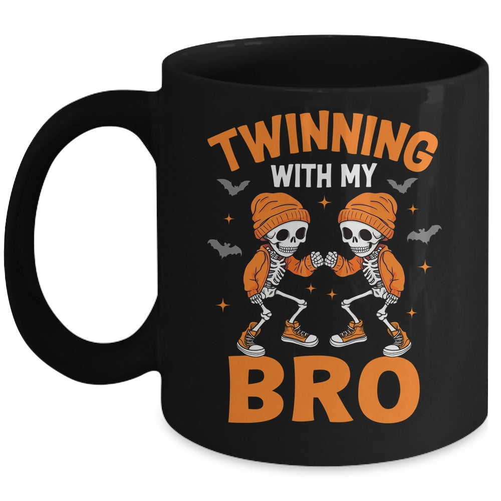 Twin Boys Twinning Halloween Best Friend Matching Skeleton Mug | teecentury